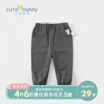 cutebunny baby autumn clothing 1 year old boy small foot casual pants 2 foreign gas infant pure cotton long pants 3 can open gear