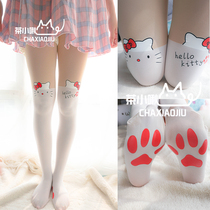 Cats claw pantyhose cute footprints kitty cat fake thigh socks fake stitching field stockings cat pantyhose