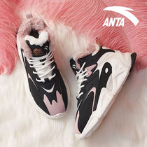 Anta Cotton Shoes Womens Shoes Officer Net 2022 Summer New Plus Suede Thickened Warm Snowy Boots High Help Sneakers Women