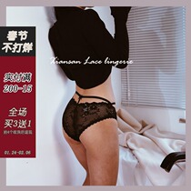 High fork straps ballet strap bow sexy seamless hollow lace panties female transparent girl briefs