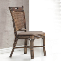 Indonesian real rattan chair medieval solid wood rattan choreography chair american book chair folk sleeping on back chair home dining room single chair