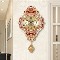 European wall clock living room luxury atmospheric clock home silent clock fashion creative metal American retro Wall watch