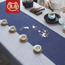 Han and Tang cotton linen tea mat tea cloth kung fu tea set accessories cloth table flag household tea table cloth Japanese Zen tea table