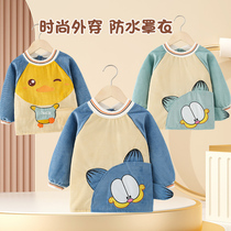 Children's coats Male babies eat and wear anti-water defense and dirty autumn long sleeve apron baby caregivers