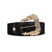 Versace Versace Jeans Couture ladies leather with fabric knit buckle belt belt 300154