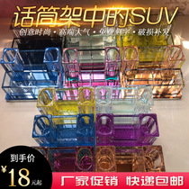 Crystal wireless microphone stand Desktop KTV household microphone stand Microphone desktop stand glass seat imidazole