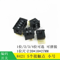 8421 Code Switch 1 Bit 2 Bit 3 Bit 4 Bit 5 Contact Point Digital Switch Small Number 20*18*27