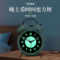 Small alarm clock Students use bedside creative children mute wake-up artifact Luminous cartoon alarm large volume clock