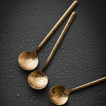 Nordic golden spoon Coffee mixing spoon Exquisite mixing stick 304 stainless steel milk seasoning Korean small spoon