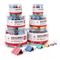 Deli 8551ES barrel color metal long tail clip large small bill clip dovetail clip full tube fish tail clip black long tail clip large clip steel clip certificate clip paper clip file iron clip