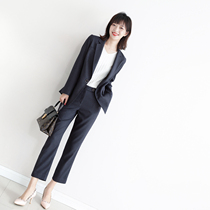 LOSTSOULS JAPANESE RETRO SUIT OL commuter EARLY autumn ONE button HOUNDSTOOTH CASUAL SUIT SUIT PANTS FEMALE