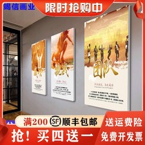 Office decoration painting Company culture wall Workshop corridor Inspirational slogan Conference room mural frameless hanging painting