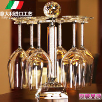 Crystal glass upside-down cup holder rotating wine cabinet ornaments shelf goblet wine cup holder household set decanter