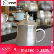Hammer tea tank Silver Cup 999 sterling silver handmade carved household Tea Bowl gift sterling silver tea set mug