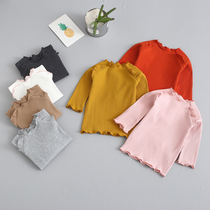 Baby girl base shirt baby wear cotton outside baby T-shirt baby child inside Foreign color thin long sleeve shirt spring and autumn