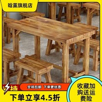 Table and chair Hotel SnacktablesTable and chaircupboard combined Solid Wooden Restaurant Dining Table BBQ Table