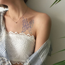 Todays star fresh blue flame butterfly tattoo sticker waterproof female sexy collarbone ins Wind sticker