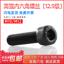 12 Grade 9 cylindrical head high strength galvanized black hexagon socket screw bolt M10M12 * 16 18 20 25