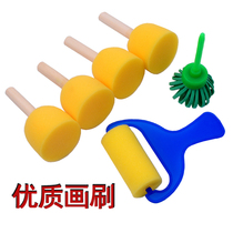 Childrens hand creative brush student art rubbing roller Roller roller sponge brush creative brush diy tool