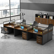 Desk 4-person desk and chair combination simple modern l-type station staff 6-person screen card partition desk