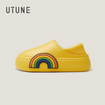 Excellent tune cartoon winter bag with childrens cotton slippers for boys and girls home indoor waterproof non-slip baby plus velvet warm