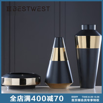 Creative designer vase ornaments large ceramic flower arrangement Nordic living room model room soft decoration Light luxury