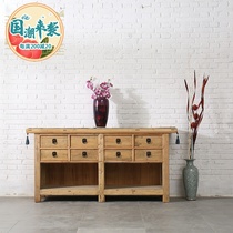 Solid wood locker Chinese style cabinet New Chinese style entrance cabinet Antique furniture Retro dining side cabinet Pine wood log paint-free