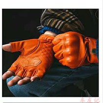 Monster Park Semi-Finger Riding Glove Retro Sheep Leather Locomotive male and female universal black yellow alien snail spring summer sub-finger