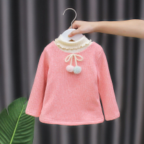 Girls Turtleneck Sweater 2021 New style Girl Korean Knitwear Childrens base shirt Plus Winter Style