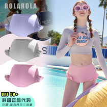 Korean ROLAROLA snorkeling swimming quick-drying sunscreen wood ear lotus leaf cake high waist triangle shorts women