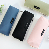 Creative simple solid color pen bag student stationery bag girl ins Japanese high value large capacity junior high school students high school stationery storage bag pencil box pencil bag boys children stationery supplies