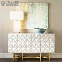 Neoclassical entrance cabinet white paint decorative cabinet simple dining side cabinet Nordic partition shoe cabinet locker K05