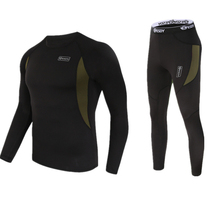 Autumn and winter outdoor tactical movement grabs velvet and warm underwear suits and runs on fitness and exercises tight power