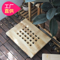 Rectangular flowerpot tray universal wheel solid wood mobile flowerpot base with roller bonsai floor flower frame wooden