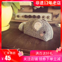 Rhododendron beads embroidery factory direct original pure handmade beads cute three-dimensional Rabbit coin headphones storage coin wallet