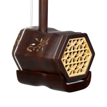 727FH slightly concave yellow sandalwood raw wood color hexagonal wooden shaft flying flower point green second generation pattern erhu