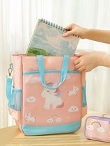 Student handbag Handbag Girl Carrying book Canvas Documents Bag Men Waterproof Fine Arts Bags Remedial class Handbag Carry-on Girls Junior High School Big Capacity Draw Bag School Bags