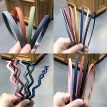 Color thin hairpin Korean thin headband matte toothed non-slip hairband female face washing simple hairpin female net red wild