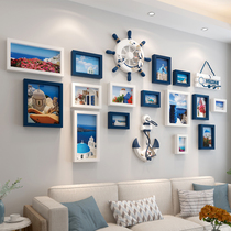 Modern minimalist Living room photo wall photo-frame hanging wall combination free of punch creative sofa Background wall Photo Wall Decoration