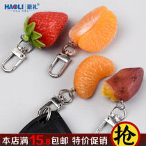 Baked sweet potato Tangerine Key Button Woman Cute Fruit Strawberry Orange Small Pendant Creative Simplicity Joins Bag Hanging Accessories