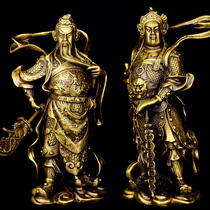Pure bronze Buddha statue Jia Lan Weituo Bodhisattva Guardian ornaments guarding the God of Wealth Buddha Taoism Guan Gong Guan Er God of Wealth