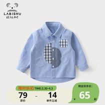 Rabbi tree boys plate shirt spring and autumn childrens babys long sleeve shirt childrens tops thin