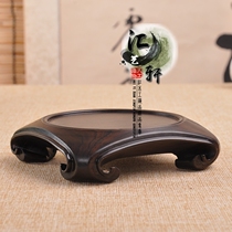 Redwood carving crafts black sandalwood red sour branches ornaments base solid wood round purple sand teapot incense burner vase base