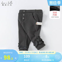 Anti Season Halal Barn Davibella Child Clothing Girl Pants Winter Baby Plus Suede Pants Woman Baby Casual Pants