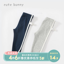 Baby autumn clothing 1-3-5 years old Little girl elastic beat bottom pants foreign air baby pure cotton pants childrens baby outside wearing long pants