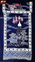 Special batik curtain Guizhou Miao batik batik painting decoration wall vase plum 150 * 86CM
