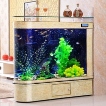 Bullet fish tank Living room floor-to-ceiling household Feng Shui fortune 1 meter partition wall glass small and medium-sized goldfish aquarium