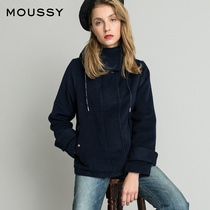MOUSSY NEW LETTER HOODED SHORT WOOL COAT 028BAE30-5100