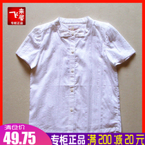 Girls Short Sleeve Shirt Summer Dress Di Deer Domestic Cotton Stand Neck Bow Half Sleeve Shirt
