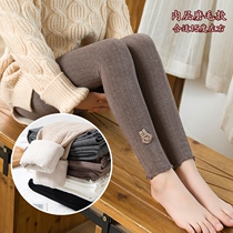 Childrens leggings autumn and winter thin velvet girls Childrens autumn clothes thick female baby can open the wooden fungus nine long pants